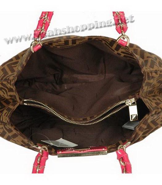 Fendi Middle Mia Coffee&Red Handbag-4