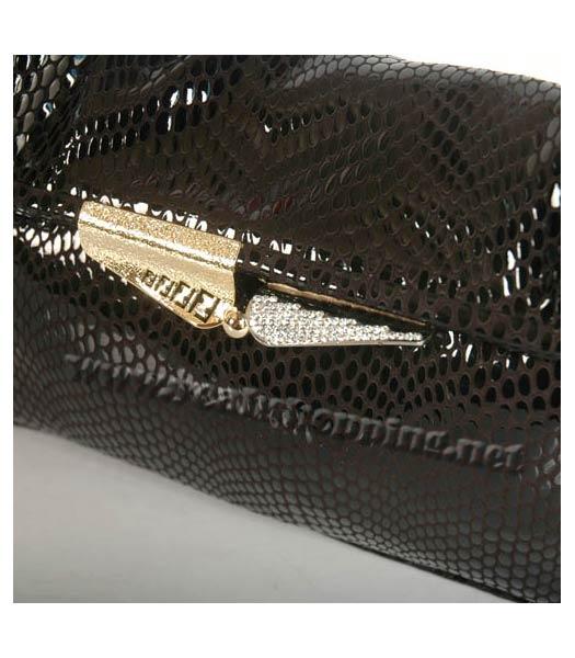 Fendi Mini Border Clutch Bag Black Snake Veins-1