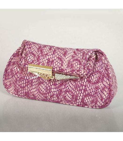 Fendi Mini Border Clutch Bag Purple Snake Veins - Replica Handbags