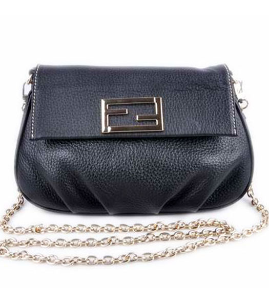 Fendi Mini Pouch Black Calfskin Leather Handbag