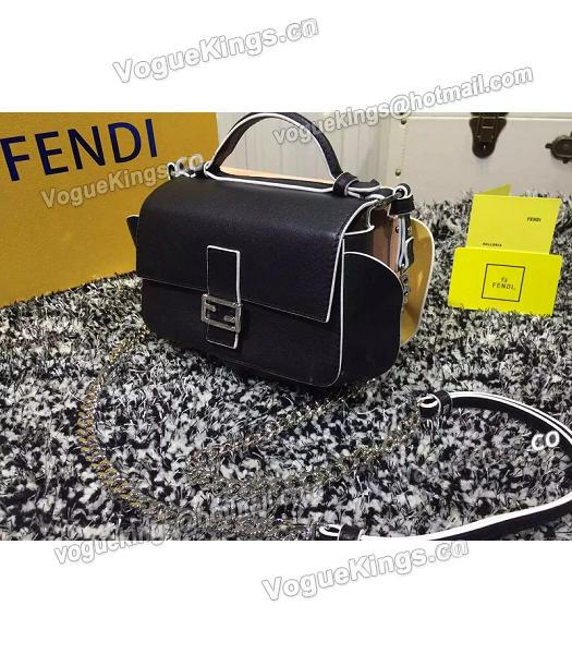 Fendi Mirco Double Baguette Black&Pink Leather Shoulder Bag-1