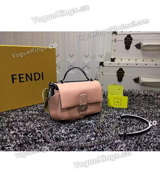 Fendi Mirco Double Baguette Black&Pink Leather Shoulder Bag-4