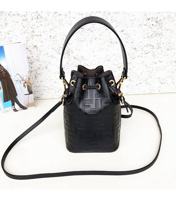 Fendi Mon Tresor Black Original Leather 12cm Mini Bucket Bag