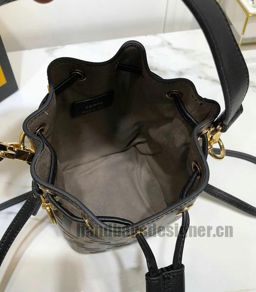 Fendi Mon Tresor FF Coffee Calfskin Leather Small Bucket Bag-5