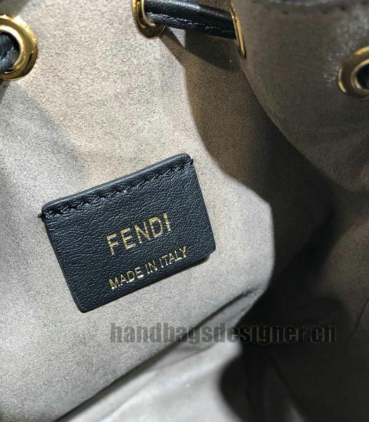 Fendi Mon Tresor FF Coffee Calfskin Leather Small Bucket Bag-6