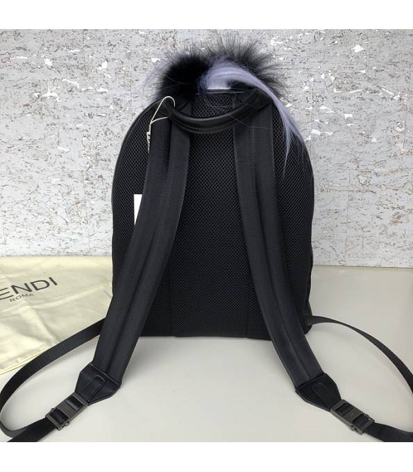 Fendi Monster Eye Black Original Mix Veins Leather Backpack With Hair Ball-1