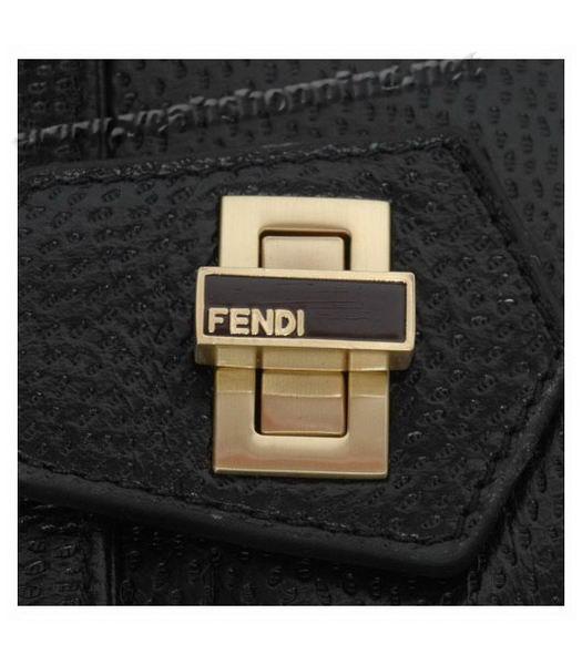 Fendi New Leather Tote Shoulder Bag Black Calfskin-4