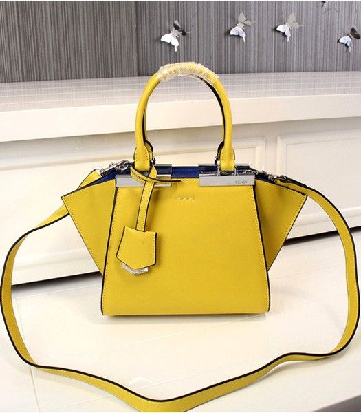 Fendi New Style Mini Yellow Leather Shoulder Bag