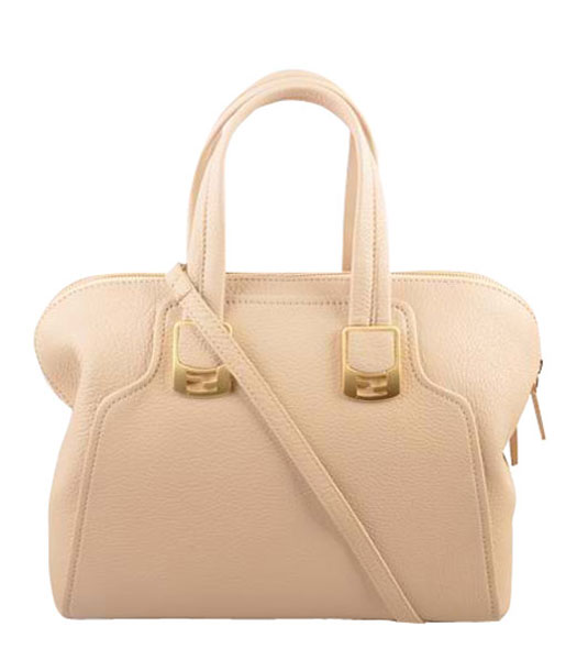 Fendi Offwhite Imported Calfskin Leather Small Tote Bag