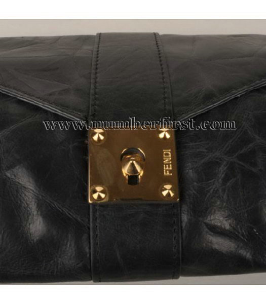 Fendi Oil Leather Clutch Black-4