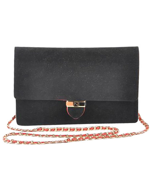 Fendi Orange/Blue/Light Coffee Croc Veins Leather With Grey Leather Medium Handbag