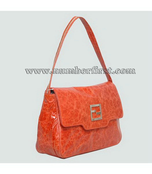 Fendi Orange Oil Leather Tote Bag-1