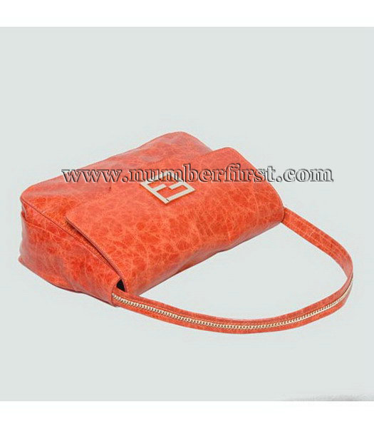 Fendi Orange Oil Leather Tote Bag-4