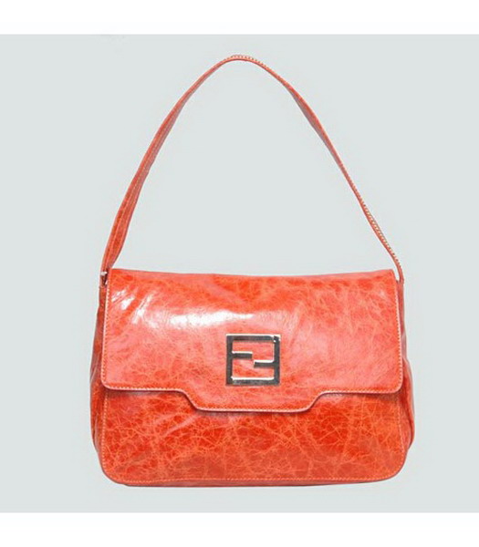 Fendi Orange Oil Leather Tote Bag