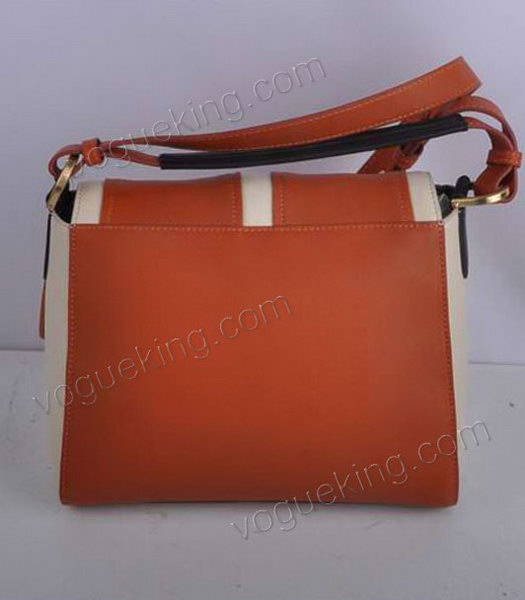 Fendi Orange With Offwhite Original Leather Messenger Tote Bag-4