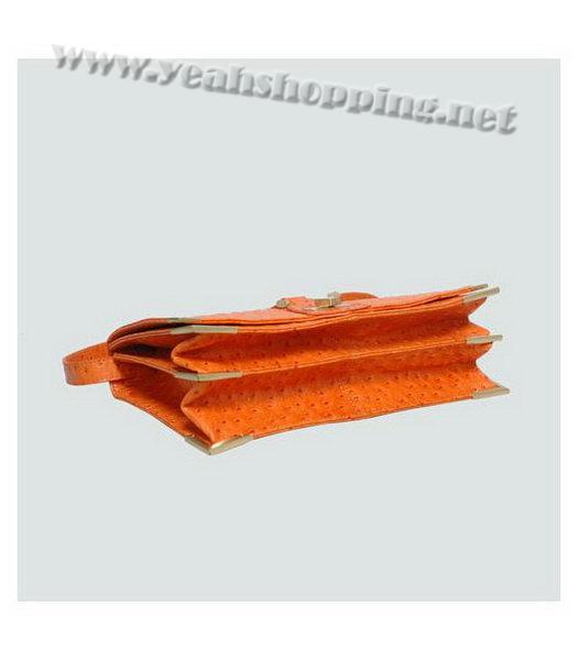 Fendi Ostrich Veins Leather Messenger Bag Orange-3