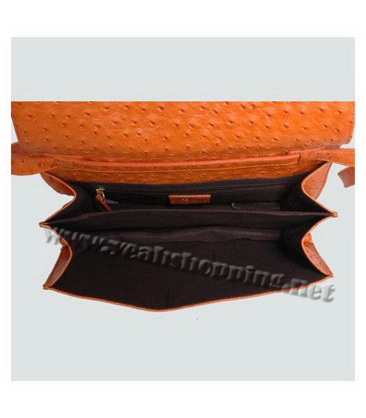 Fendi Ostrich Veins Leather Messenger Bag Orange-4