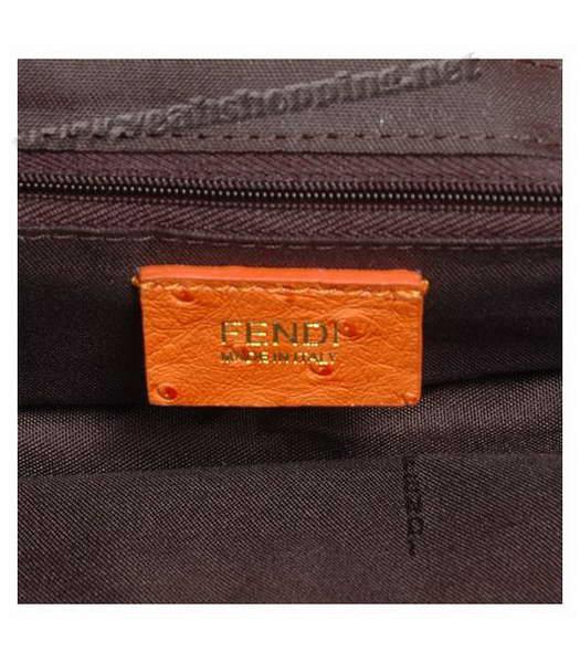 Fendi Ostrich Veins Leather Messenger Bag Orange-5