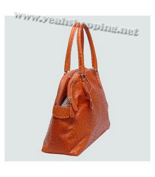 Fendi Ostrich Veins Leather Tote Bag Orange-1