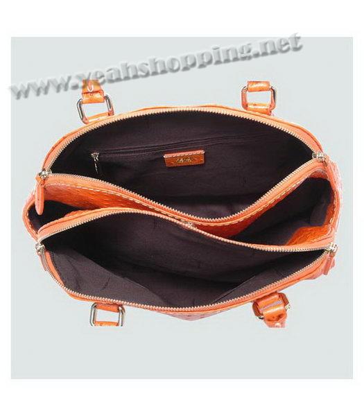 Fendi Ostrich Veins Leather Tote Bag Orange-4