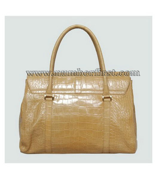 Fendi Peekaboo Croc Veins Leather Tote Bag Yellow-2