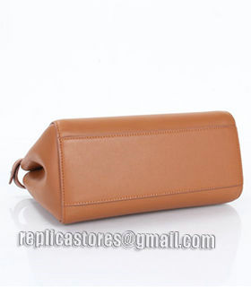 Fendi Peekaboo Cyan Original Leather Small Tote Bag With Pink Leather Inside-2