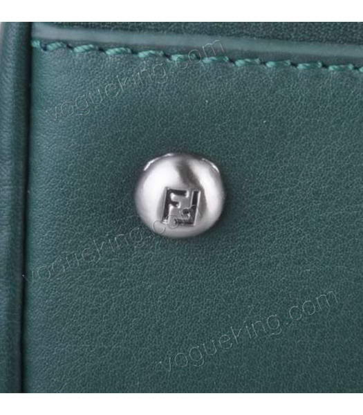 Fendi Peekaboo Medium Jade Green Ferrari Leather Tote Bag With Leather Inside-4
