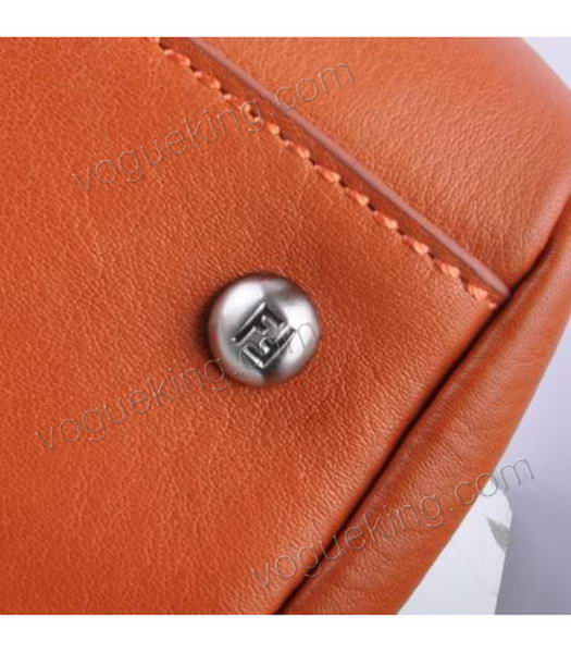 Fendi Peekaboo Orange Ferrari Leather Large Tote Bag-5