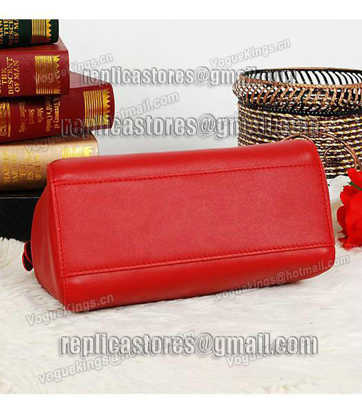 Fendi Peekaboo Original Leather Satchel Bag 2218 In Red-3