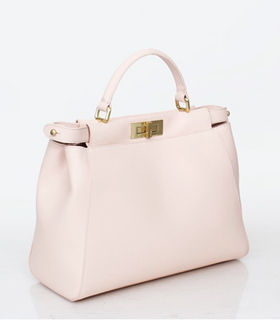 Fendi Peekaboo Pink Original Leather Small Tote Bag
