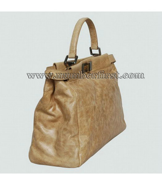 Fendi Peekaboo Tote Bag Yellow Oil Leather-1