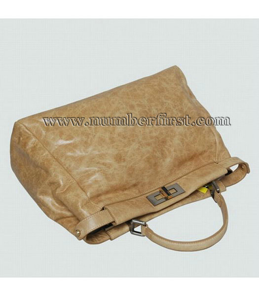 Fendi Peekaboo Tote Bag Yellow Oil Leather-3