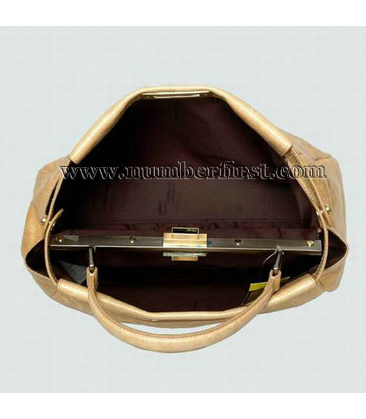 Fendi Peekaboo Tote Bag Yellow Oil Leather-4
