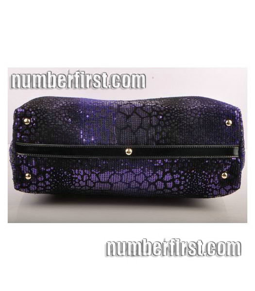 Fendi Purple Beads with Black Patent Leather Handbag-3
