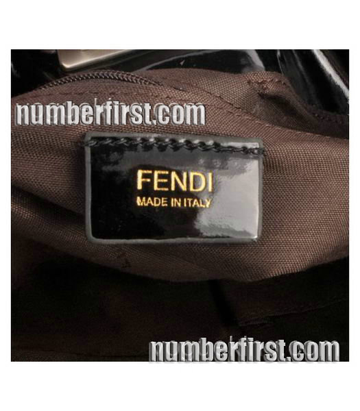 Fendi Purple Beads with Black Patent Leather Handbag-6