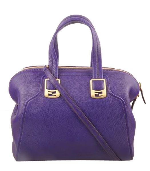 Fendi Purple Imported Calfskin Leather Small Tote Bag