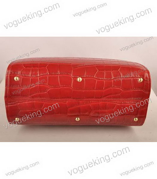 Fendi Red Croc Leather With Ferrari Leather Tote Bag-3