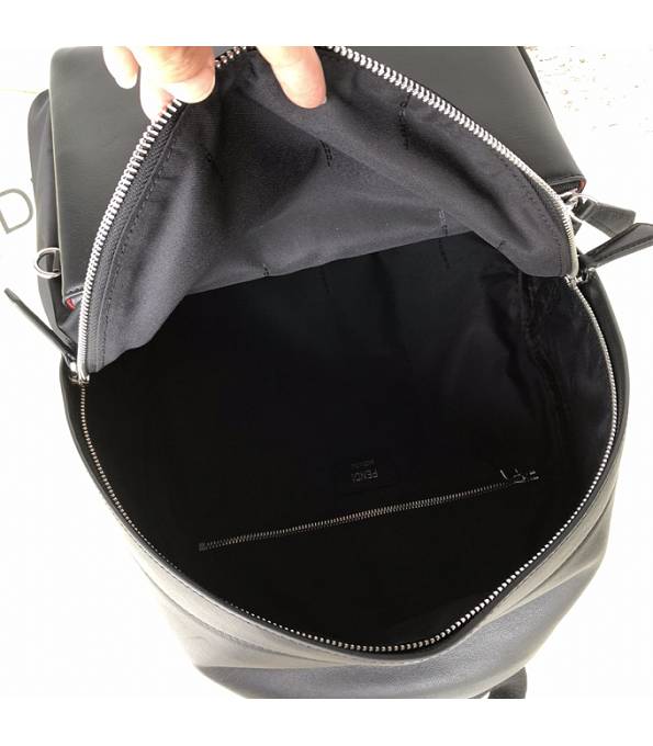 Fendi Red Eye Black Nylon With Original Leather Backpack-6