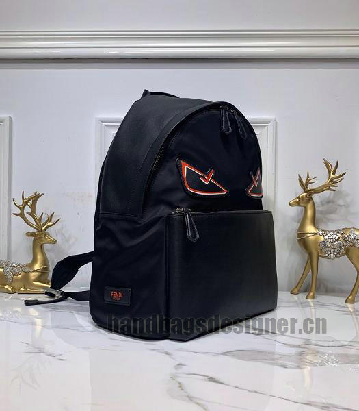 Fendi Red Eye Nyon With Black Calfskin Leather Backpack-4