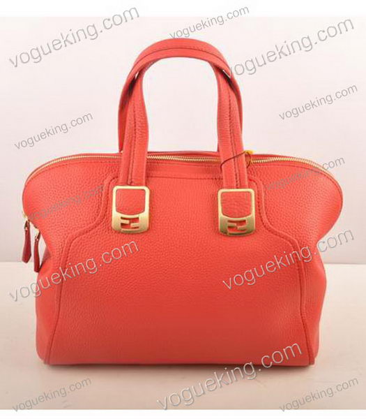 Fendi Red Imported Calfskin Leather Small Tote Bag-2