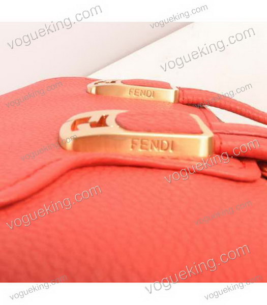 Fendi Red Imported Calfskin Leather Small Tote Bag-5