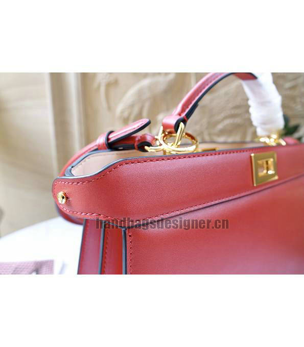 Fendi Red Original Leather 29cm Peekaboo ISeeU Bag-4