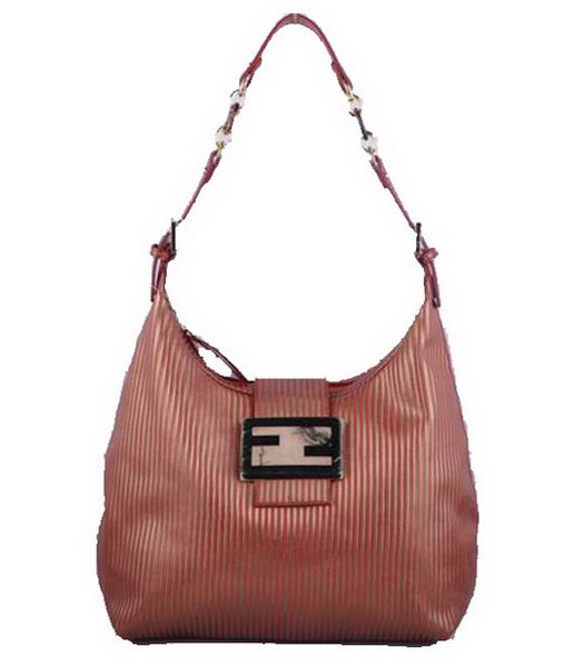 Fendi Red Stripe Leather Shoulder Bag