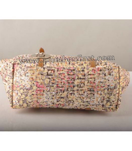 Fendi Rose Print Shoulder Bag with Leather Trim-3-3