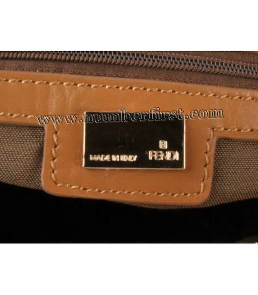 Fendi Rose Print Shoulder Bag with Leather Trim-3-6