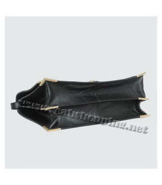 Fendi Scrubing Leather Tote Shoulder Bag Black-3