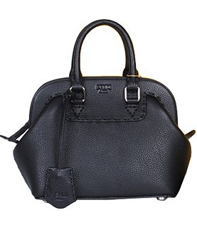 Fendi Selleria Adele Black Original Leather Mini Tote Bag