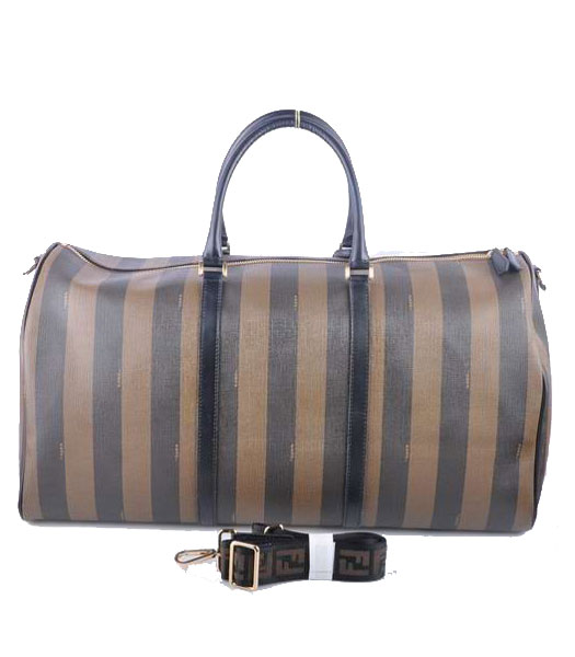 Fendi Selleria Oversized Traveling Bag With Stripe PVC Waterproof Fabric