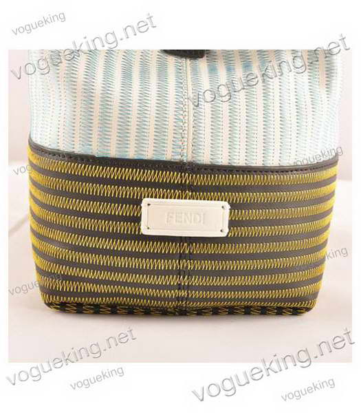 Fendi Shopper Handbag Lemon BlackWhite Leather-4