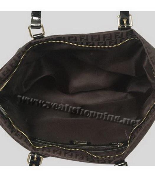 Fendi Shoulder Bag Black Canvas Black Band-4